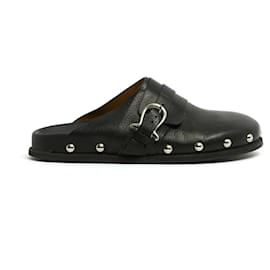 Sartore Mules EU38 Schwarze Leder-Studded Clogs Hausschuhe Mules UK5 US7.5