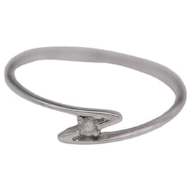 Solitaire Ring in White Gold with Diamond Center - Autre Marque