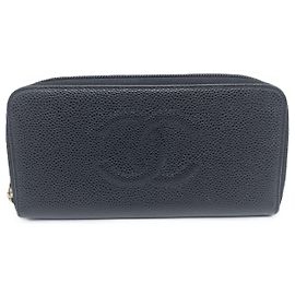 Chanel Caviar Skin Zip Wallet Black