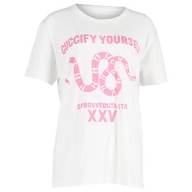 Gucci Guccify Yourself T-Shirt aus weißer Baumwolle
