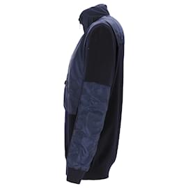 Prada Windbreaker aus marineblauer Wolle und Nylon