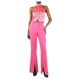 Autre Marque Chaleco de satén rosa y conjunto de pantalón de crepé - talla XS