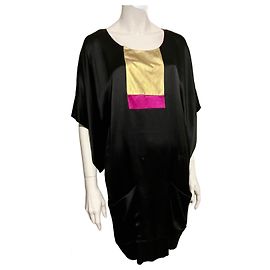 Joseph Schwarzes Seidenkimono-Kleid