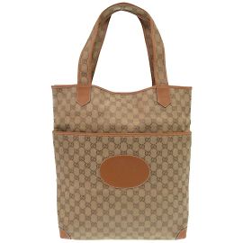 Borsa tote in tela GG beige di Gucci