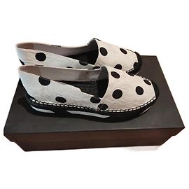 Espadrillas Dolce & Gabbana Bianche a Pois in Nylon