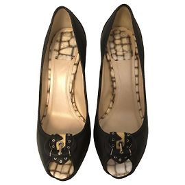 Christian Dior Décolleté in pelle con dettaglio in pelle di coccodrillo Dior Black Ray