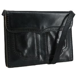 Borsa a spalla in pelle nera SAINT LAURENT Auth yk16514