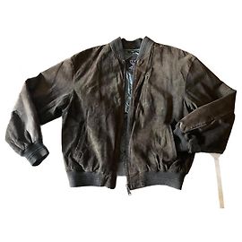Autre Marque Giacca da aviatore in camoscio Kaki foderata in imbottito E Tu T. L-XL