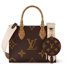 Bolsa Tote Louis Vuitton OnTheGo PM Monogram Canvas Marrom