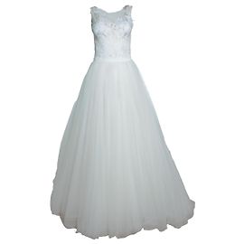 Pronovias, Spitzenhochzeitskleid mit Tüllüberrock