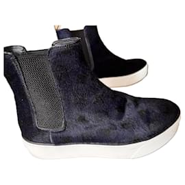 Botas Louis Vuitton Azul Escuro Couro Monograma