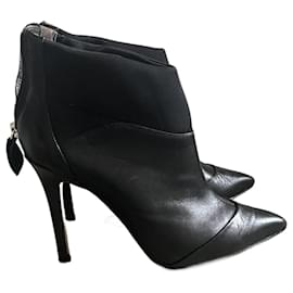 Autre Marque Schwarze Leder Stiefeletten mit Absatz