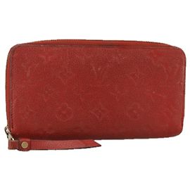 LOUIS VUITTON Monogram Empreinte Cartera Zippy Roja M60737 LV Auth bs21012