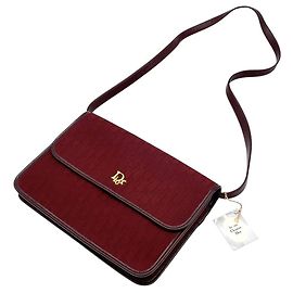 Borsa a spalla monogramma oro bordeaux Christian Dior
