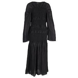 Vestido Maxi Coripe Totême em Linho e Seda Preta