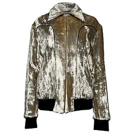 Saint Laurent Zipped Bomberjacke aus goldener Viskose