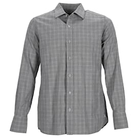 Camicia a quadri Tom Ford in cotone grigio
