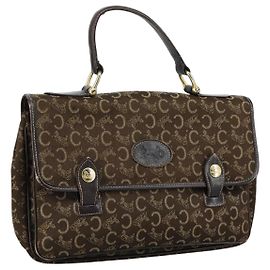 Céline Borsa a mano CELINE C Sulky in tela marrone Auth 97779