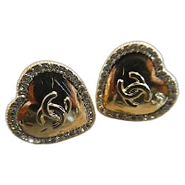 nuevos pendientes de cadena en forma de corazón con caja - Chanel