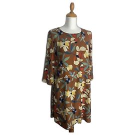 Vestido SéZane Floral Castanho Claro em Viscose