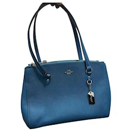 Borsa a mano Coach Stanton Carryall in pelle blu