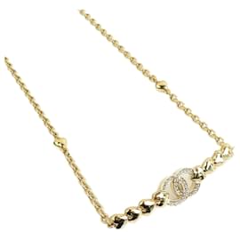 Collana in metallo dorato e strass Chanel