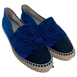 Espadrillas Chanel in velluto blu Taglia 37