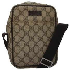 Borsa a spalla GG Canvas di GUCCI in tela rivestita beige Auth yk16428