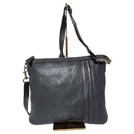 Borsa messenger/crossbody in pelle Gucci grigia