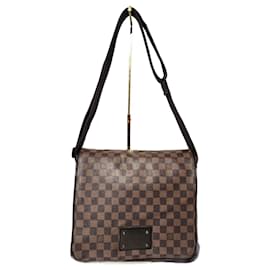 Borsa a tracolla/messenger Brooklyn MM Damier Ebene Louis Vuitton marrone