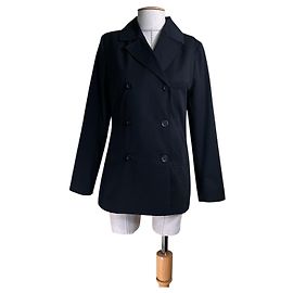 Autre Marque Skall Studio Gabardina Corta Azul Marino de Algodón