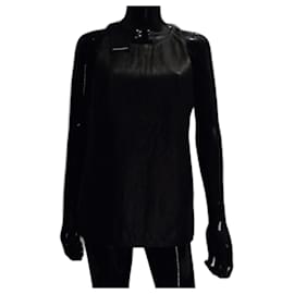 Top de cuero negro Dsquared2