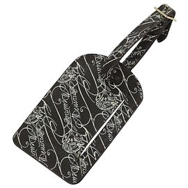 Etiqueta de nombre de cuero Berluti Calligraphy marrón Auth bs21332