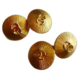 Gemelli vintage Chanel CC placcati oro