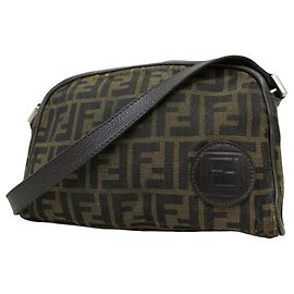 Borsa a tracolla in tela monogramma Zucca marrone Fendi