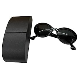 Schwarz Acetat Cat-Eye Sonnenbrille Prada SPR-15Q-F