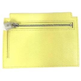 Porte-monnaie en cuir chèvre jaune Hermes - Hermès