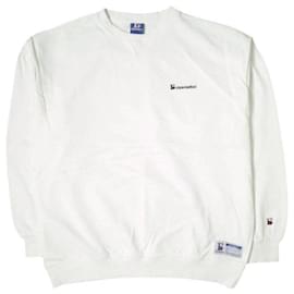 Danke Schon Logo Bestickter V-Gusset Rundhals Sweatshirt L Weiß - Autre Marque