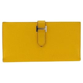 Hermès Hermes Epsom Bearn Lange Geldbörse Gelb