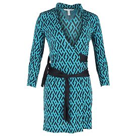 Vestido Tessa Wrap en seda turquesa de Diane Von Furstenberg