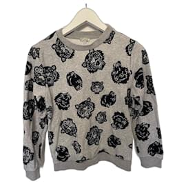 Kenzo Mädchen Pullover aus Baumwolle Grau Dunkelblau 12 Jahre
