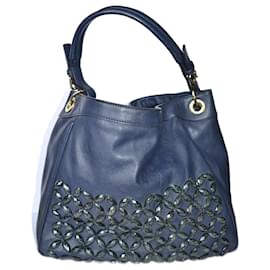 Ermanno Scervino Schultertasche blau aus veganem Leder