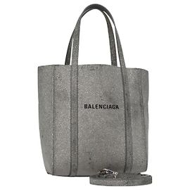 Borsa a mano in pelle BALENCIAGA Everyday XXS 2way Argento Auth bs21056