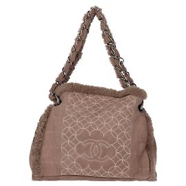 Chanel Beiger Schafsleder-Logo-Beutel - 2000er