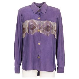 Autre Marque A.N.G.E.L.O. Vintage Cult Lila Wildlederhemd