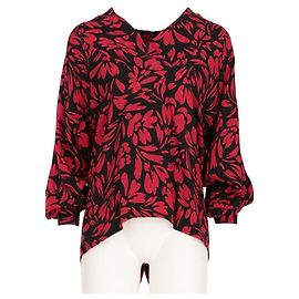 Blusa in seta rossa e nera Guy Laroche