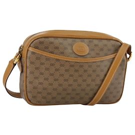 GUCCI Micro GG Supreme Schultertasche aus PVC Beige Gold 007 904 0095 Auth bs21045