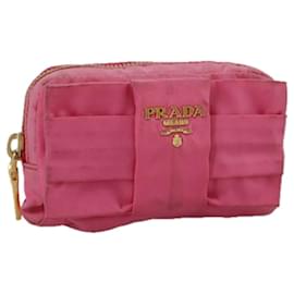 Pochette PRADA Nylon Rosa Oro Rosa Auth 108723