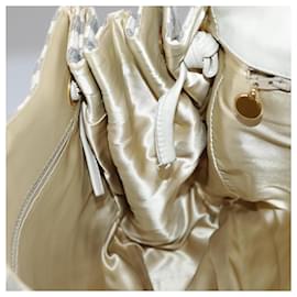 CHANEL Matelassé Gran Bolsa de Hombro COCO Mark Cadena Lona Gris Oro CC Auth 97974 - Chanel