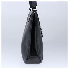 Borsa a spalla Salvatore Ferragamo in pelle verniciata nera Auth bs21286